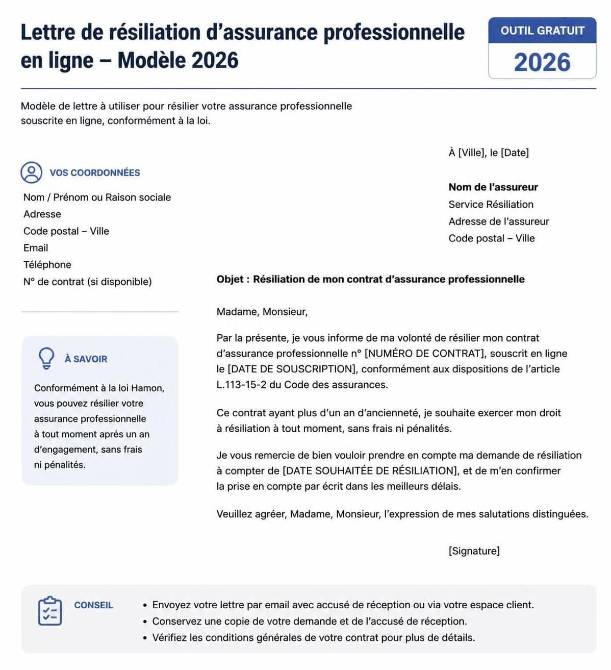 d&eacute;couvrez un mod&egrave;le de lettre simple et efficace pour r&eacute;silier votre assurance professionnelle en ligne rapidement et sans tracas.
